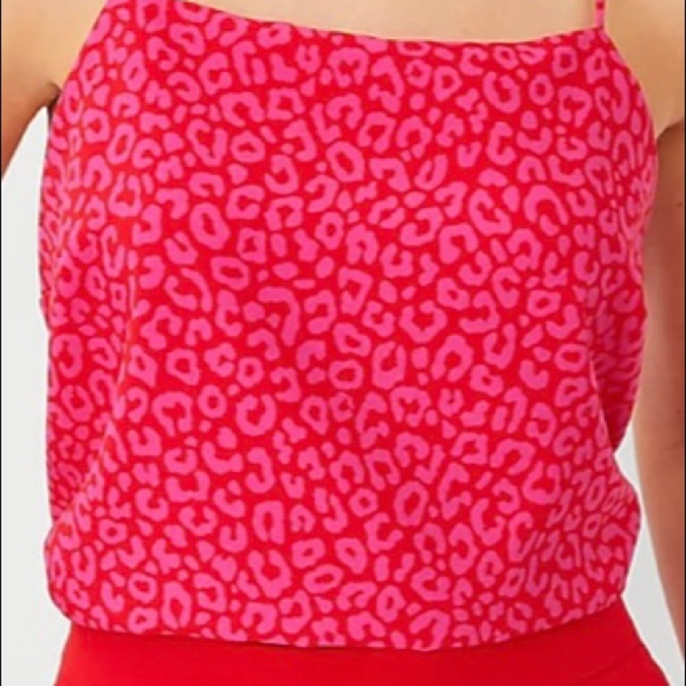 NWT Ann Taylor Beautiful Leopard Lined Square Neck Cami